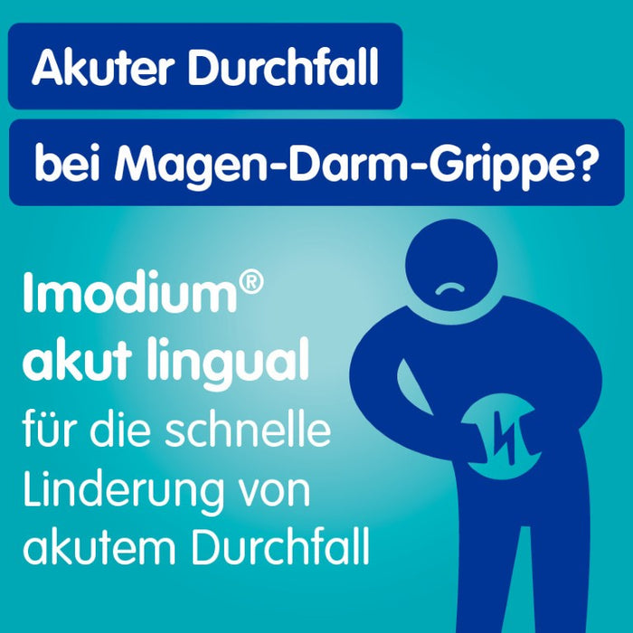 Imodium akut lingual Schmelztabletten bei akutem Durchfall, 12 pc Tablettes