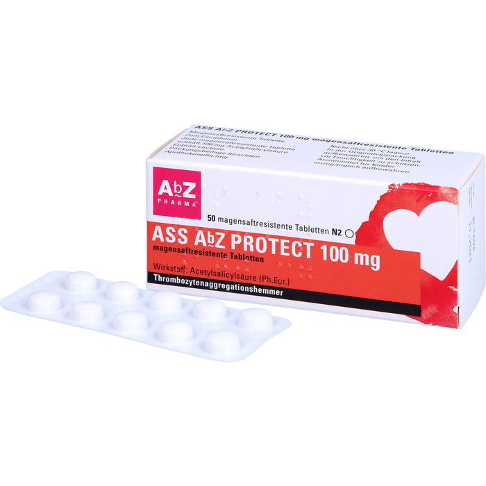 ASS AbZ Protect 100 mg magensaftresistente Tabletten, 50 pc Tablettes