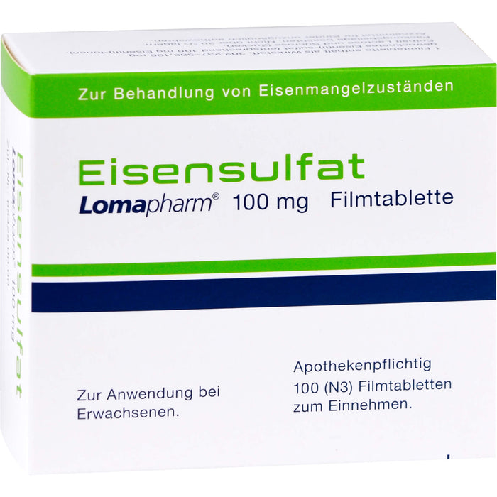 Eisensulfat Lomapharm 100 mg, 100 pcs. Tablets