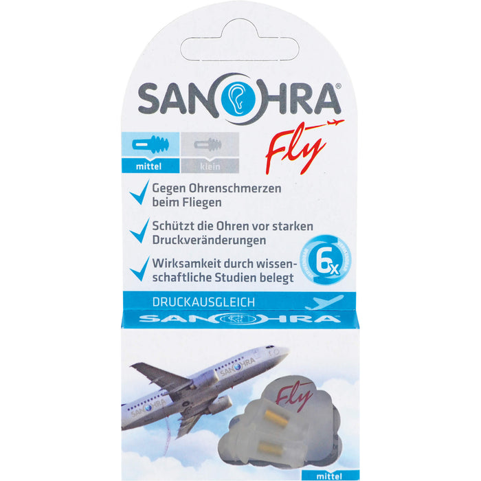 SANOHRA fly gegen Ohrenschmerzen beim Fliegen Ohrenschutz mittel, 2 pcs. Earplugs