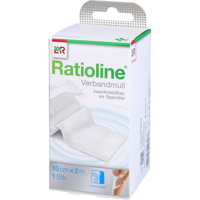 Ratioline acute Verbandmull gerollt 10cmx1m, 1 St. Wundauflagen