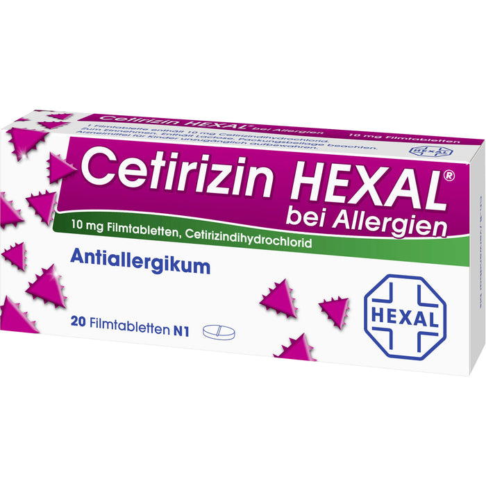 Cetirizin HEXAL Tabletten bei Allergien, 20 pc Tablettes