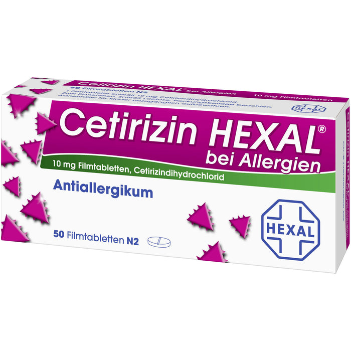 Cetirizin HEXAL Tabletten bei Allergien, 50 pcs. Tablets