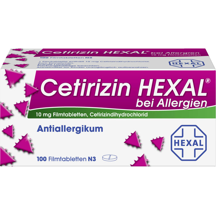 Cetirizin HEXAL Tabletten bei Allergien, 100 pc Tablettes