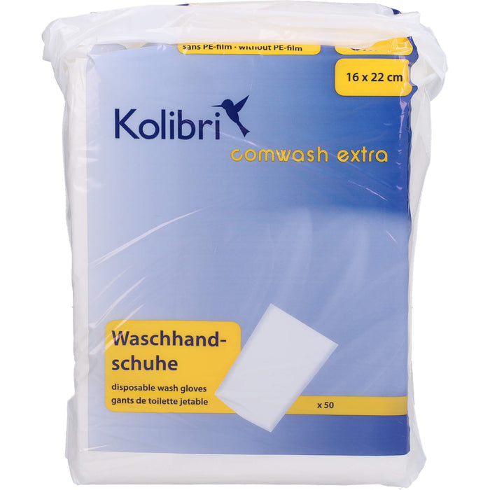 Kolibri comwash extra Einweg-Waschhandschuhe unfoliert 16 x 22 cm, 50 pcs. Gloves