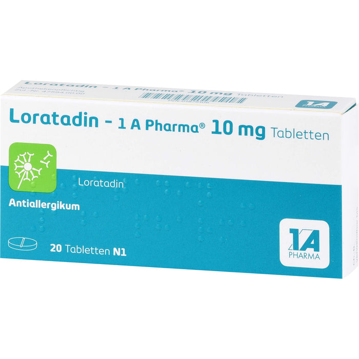 Loratadin - 1A Pharma 10 mg Tabletten Antiallergikum, 20 St. Tabletten