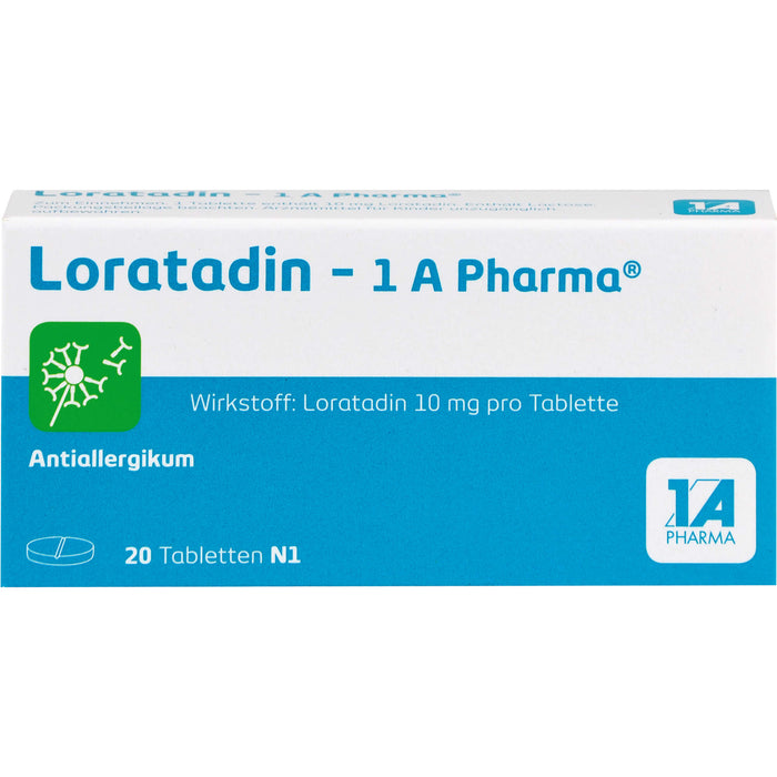 Loratadin - 1A Pharma 10 mg Tabletten Antiallergikum, 20 pc Tablettes