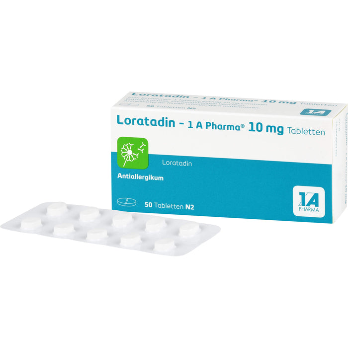 1 A Pharma Loratadin akut 10 mg Tabletten bei Allergien, 50 St. Tabletten