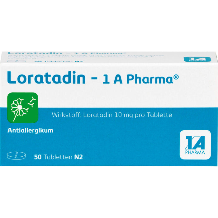 1 A Pharma Loratadin akut 10 mg Tabletten bei Allergien, 50 pcs. Tablets