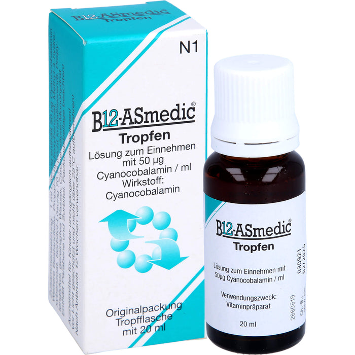 B12 Asmedic Tropfen Vitaminpräparat, 20 ml Solution