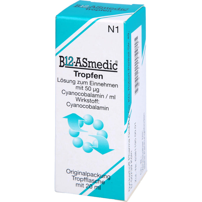 B12 Asmedic Tropfen Vitaminpräparat, 20 ml Solution