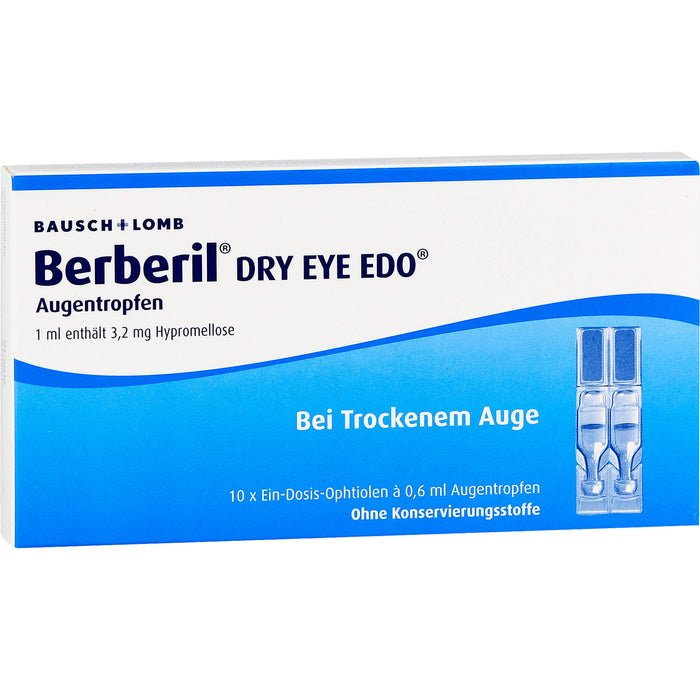 Berberil Dry Eye EDO Augentropfen bei trockenem Auge, 10 pc Pipettes à dose unique