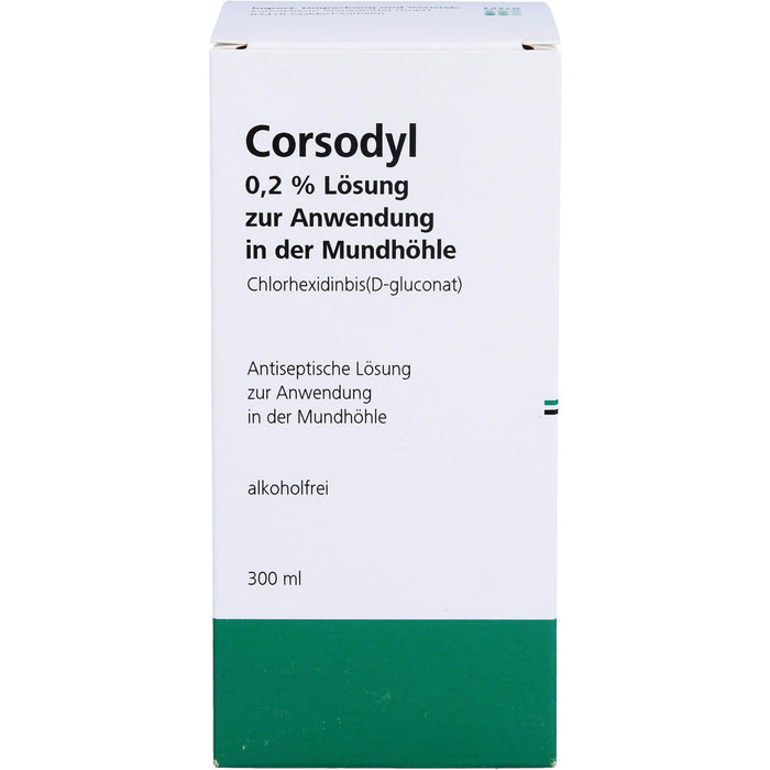 CORSODYL Lösung zum Spülen des Mund- und Rachenraumes Reimport EurimPharm, 300 ml Lösung