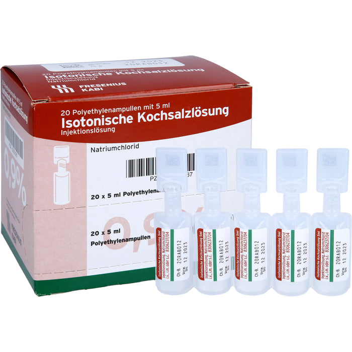 Isotonische Kochsalzlösung NaCl 0,9% Plastikampullen, 100 ml Solution