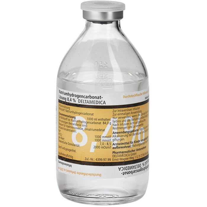 Natriumhydrogencarbonat-Lösung 8,4 % DELTAMEDICA, Infusionslösung, 250 ml, 10X250 ml INF