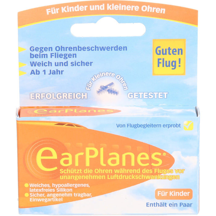 EarPlanes für Kinder schützt die Ohren während des Fluges vor unangenehmen Luftdruckschwankungen, 2 pcs. Earplugs