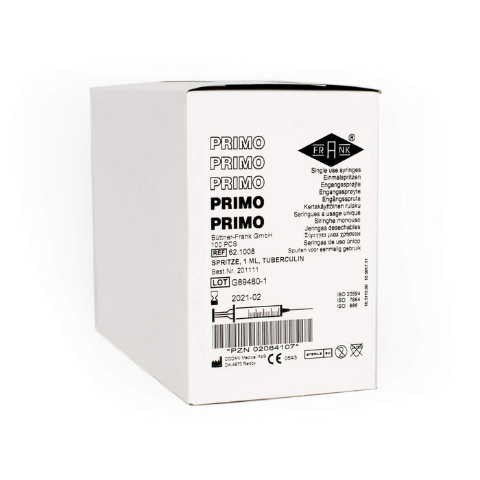 PRIMO TB SPRITZE LUER, 100X1 ml SRI