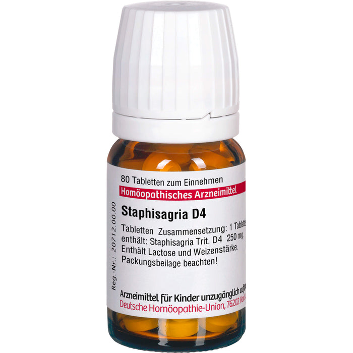 DHU Staphisagria D4 Tabletten, 80 pc Tablettes