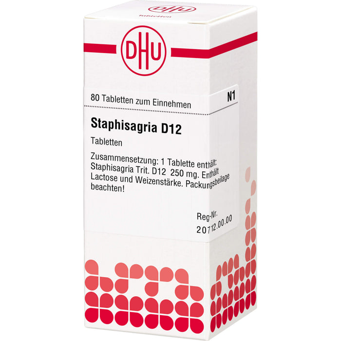 DHU Staphisagria D12 Tabletten, 80 St. Tabletten