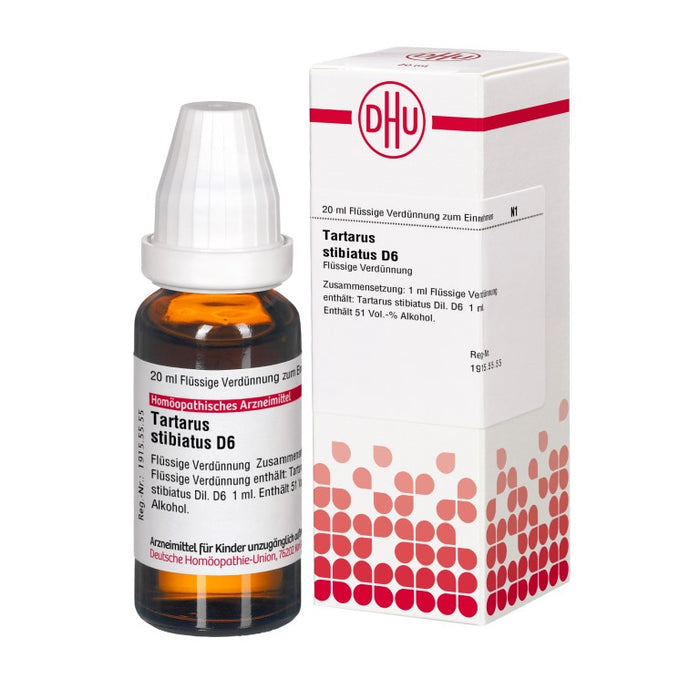 DHU Tartarus stibiatus D6 Dilution, 20 ml Lösung