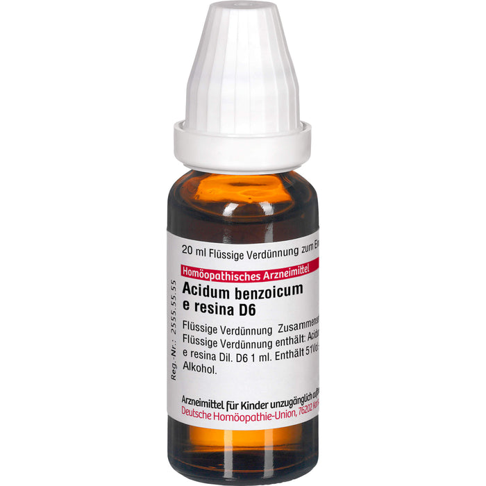 DHU Acidum benzoicum e resina D6 Dilution, 20 ml Lösung