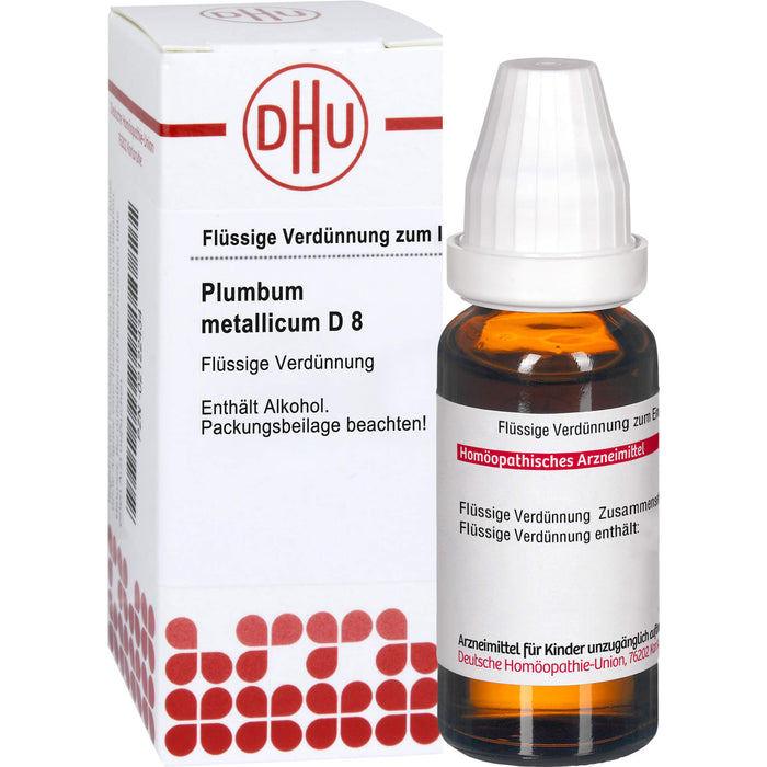 Plumbum metallicum D8 DHU Dilution, 20 ml Lösung