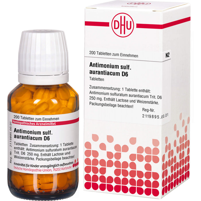 DHU Antimonium sulfuratum aurantiacum D6 Tabletten, 200 St. Tabletten