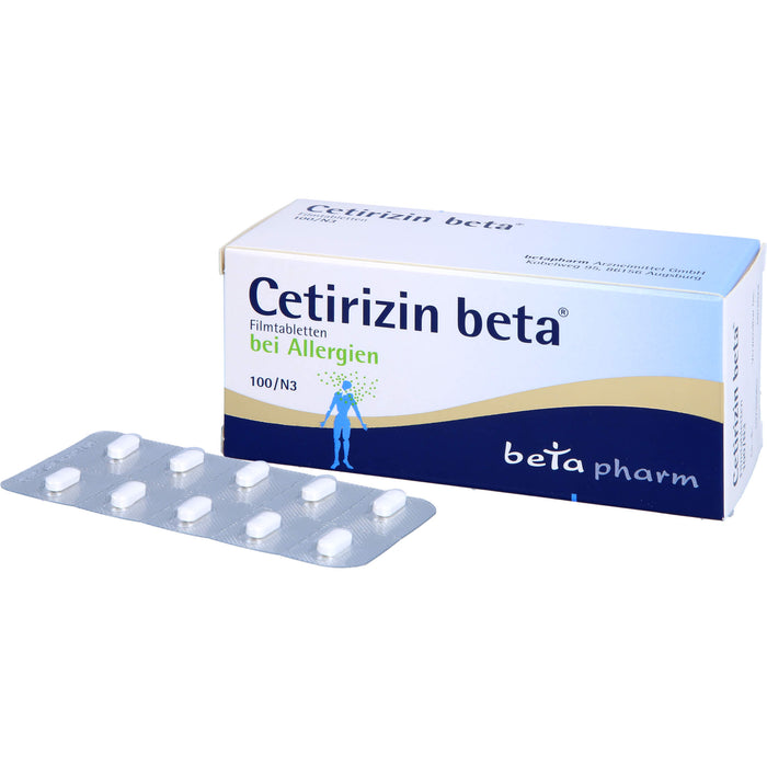 Cetirizin beta Filmtabletten bei Allergien, 100 pc Tablettes