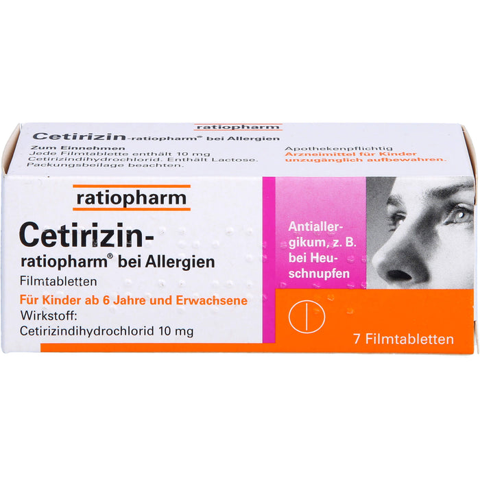 Cetirizin-ratiopharm 10 mg bei Allergien Filmtabletten, 7 pcs. Tablets