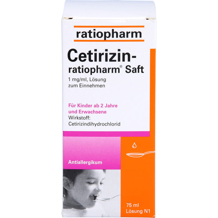 Cetirizin-ratiopharm Saft Antiallergikum, 75 ml Solution