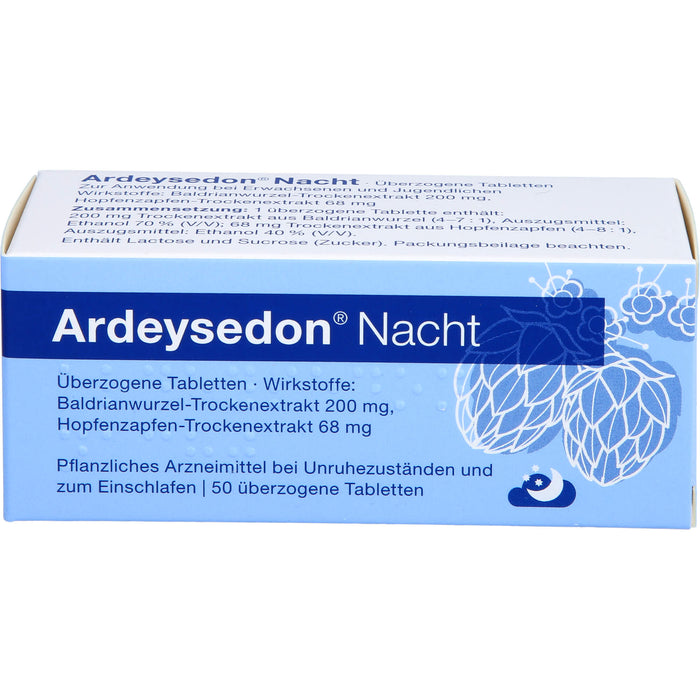 Ardeysedon Nacht Tabletten bei nervös bedingten Einschlafstörungen, 50 pc Tablettes