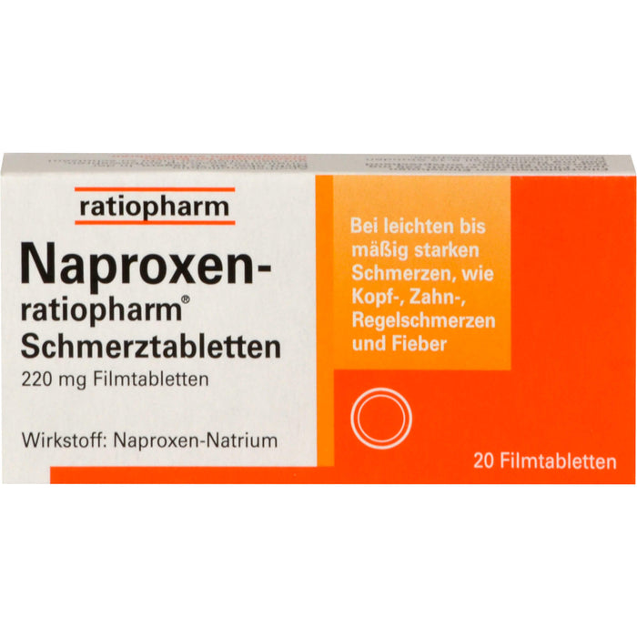 Naproxen-ratiopharm Schmerztabletten, 20 pc Tablettes