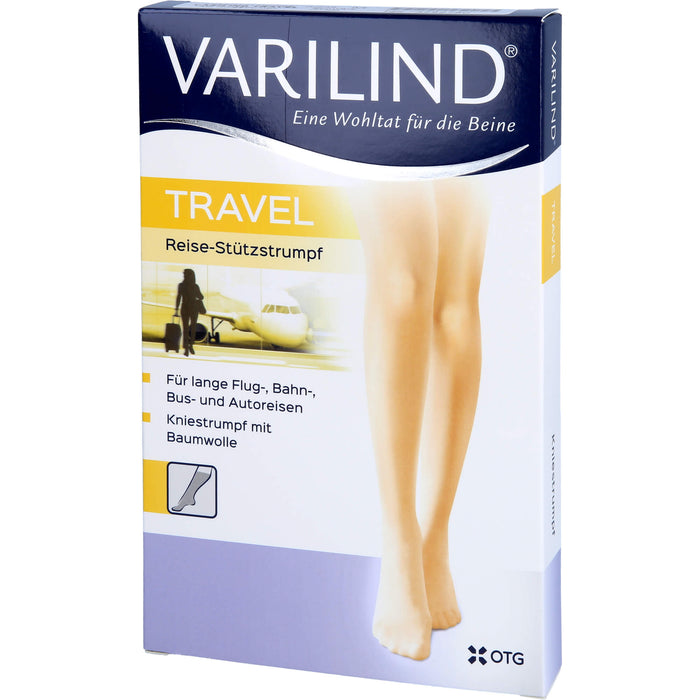 VARILIND TRAVEL Knie Baumwolle blau L, 2 St