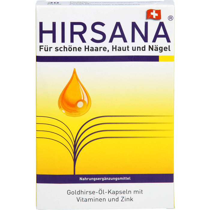 HIRSANA Goldhirse-Öl-Kapseln für schöne Haare, Haut und Nägel, 30 pc Capsules