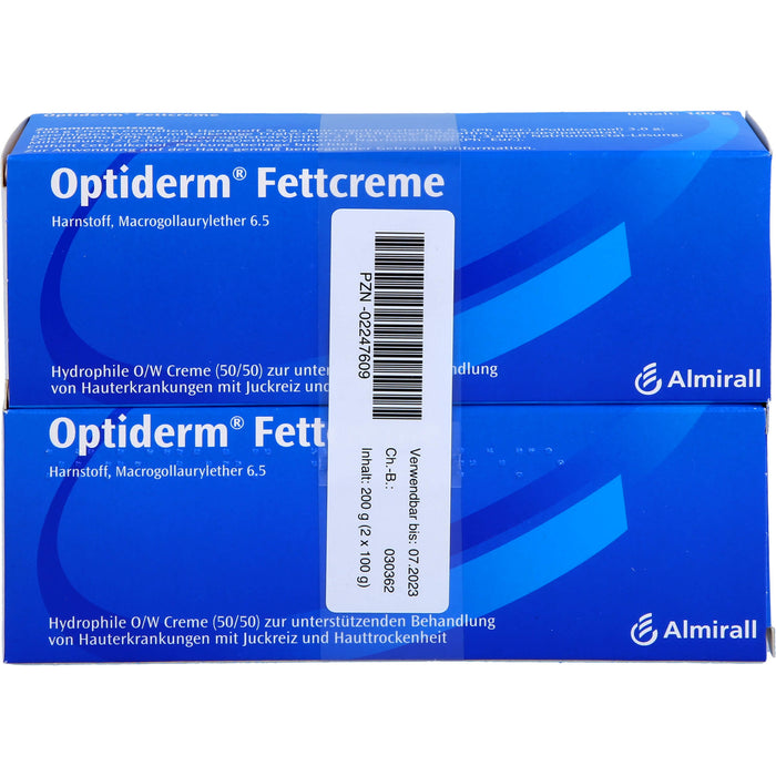 Optiderm Fettcreme bei Juckreiz und Hauttrockenheit, 200 g Creme