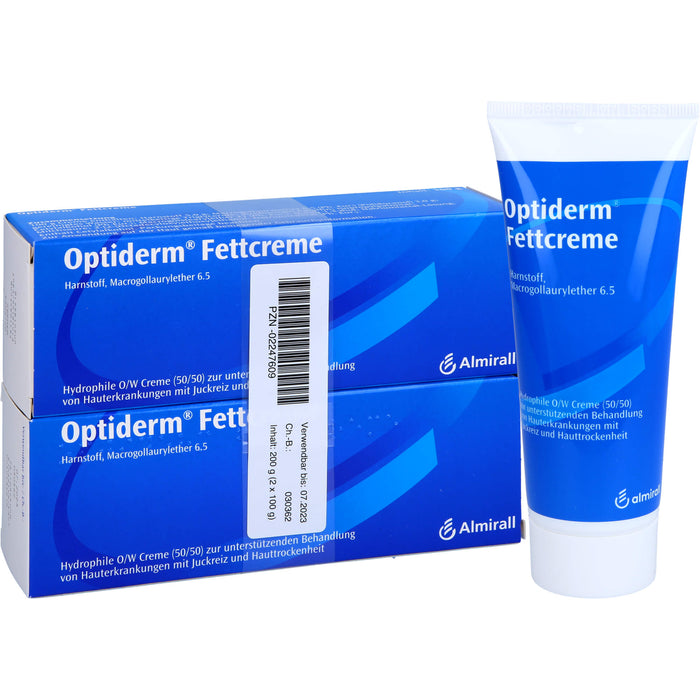 Optiderm Fettcreme bei Juckreiz und Hauttrockenheit, 200 g Crème