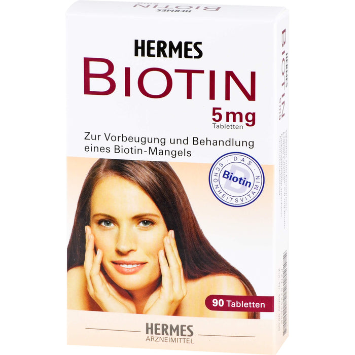 HERMES Biotin 5 mg Tabletten Vorbeugung und Behandlung eines Biotin-Mangels, 90 pc Tablettes