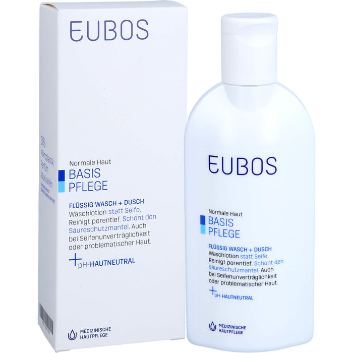 EUBOS FLUESS BLAU UNPARF, 200 ml Solution