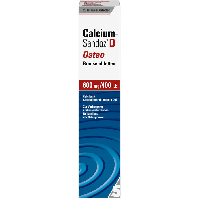 Calcium-Sandoz D Osteo 600 mg/400 I.E. Brausetabletten, 20 pcs. Tablets