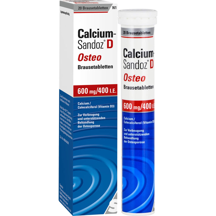 Calcium-Sandoz D Osteo 600 mg/400 I.E. Brausetabletten, 20 pc Tablettes