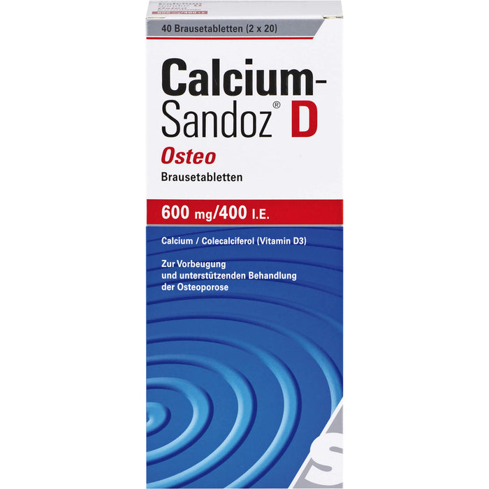 Calcium-Sandoz D Osteo 600 mg/400 I.E. Brausetabletten, 40 St. Tabletten