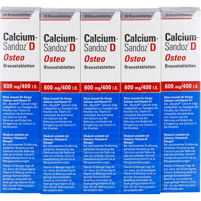 Calcium-Sandoz D Osteo 600 mg/400 I.E. Brausetabletten, 100 pc Tablettes