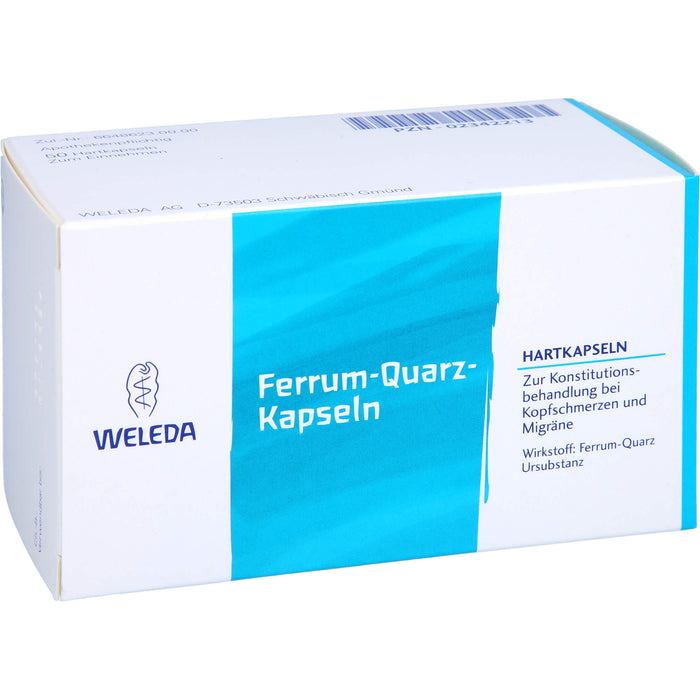 WELEDA Ferrum-Quarz-Kapseln zur Konstitutionsbehandlung bei Kopfschmerzen und Migräne, 50 pc Capsules