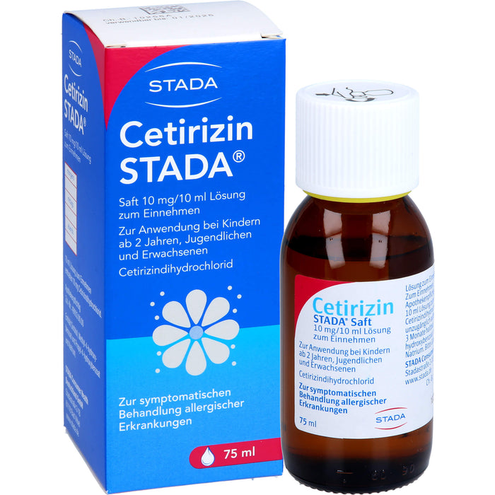 Cetirizin STADA Saft 10 mg / 10 ml Lösung bei Allergien, 75 ml Solution