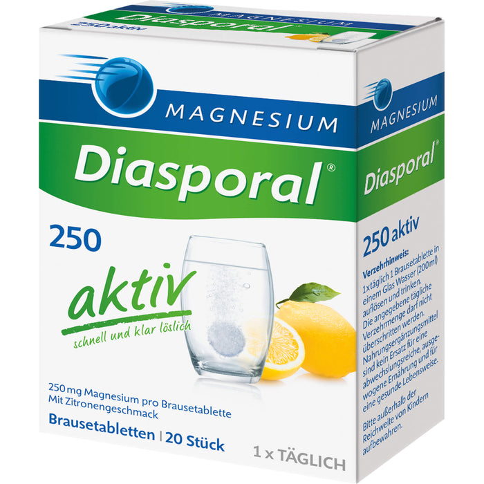 Magnesium-Diasporal 250 aktiv Brausetabletten, 20 pc Tablettes