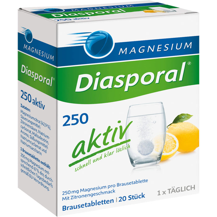 Magnesium-Diasporal 250 aktiv Brausetabletten, 20 pc Tablettes