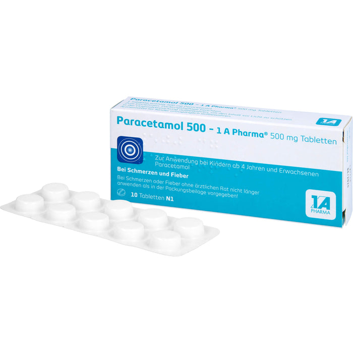 Paracetamol 500 - 1 A Pharma Tabletten, 10 pcs. Tablets