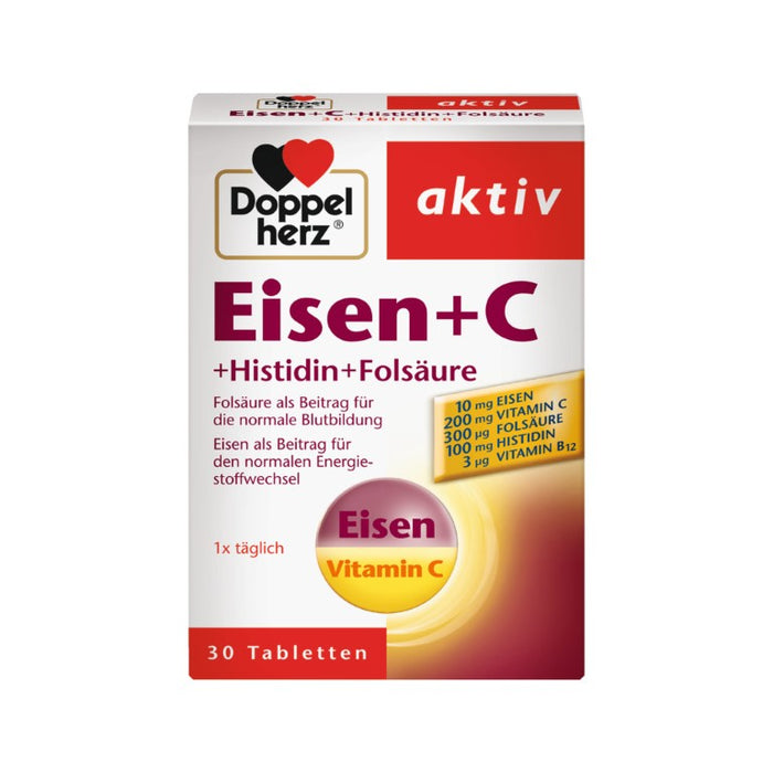 Doppelherz Eisen + Vitamin C + L-Histidin Tabletten, 30 pcs. Tablets