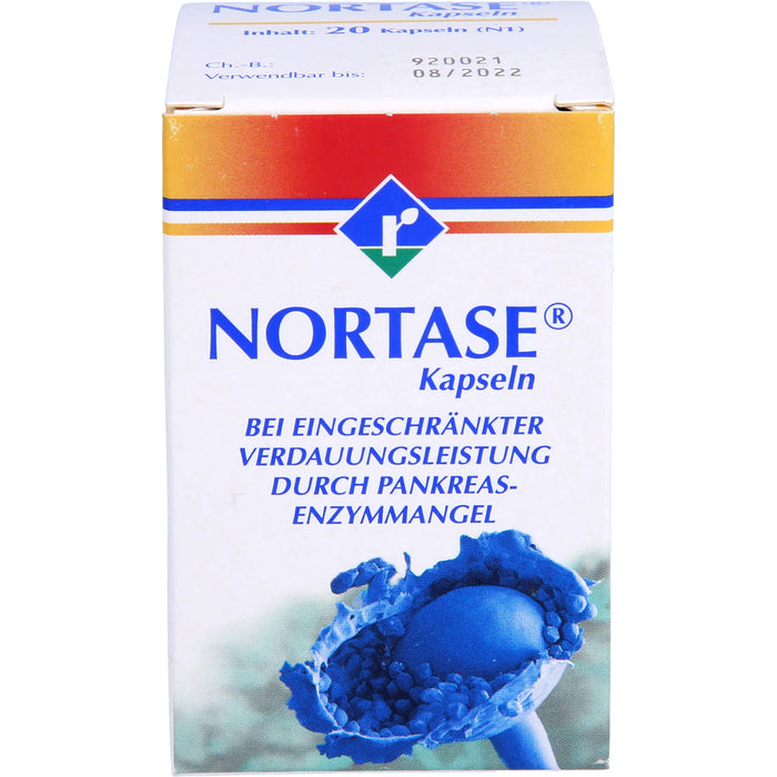 NORTASE Kapseln bei eingeschränkter Verdauungsleistung durch Pankreasenzymmangel, 20 pcs. Capsules