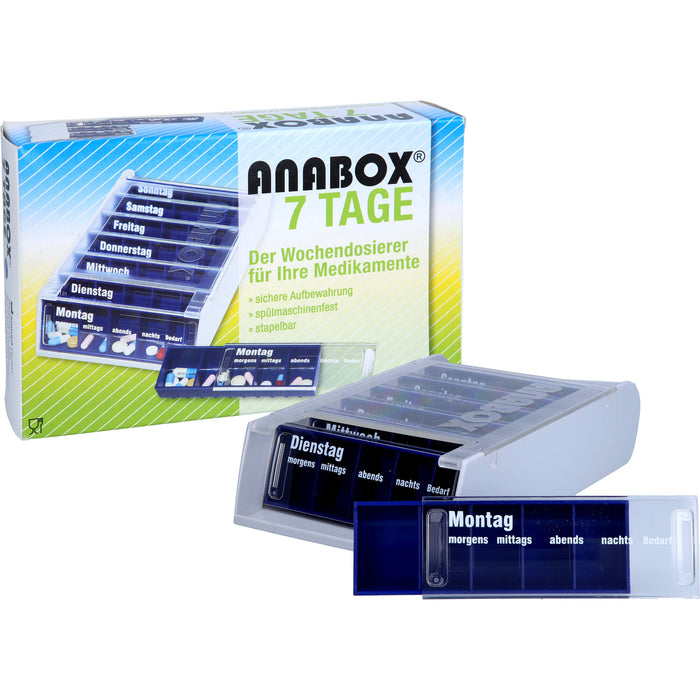 ANABOX 7 Tage Wochendosierer blau, 1 St. Dosette